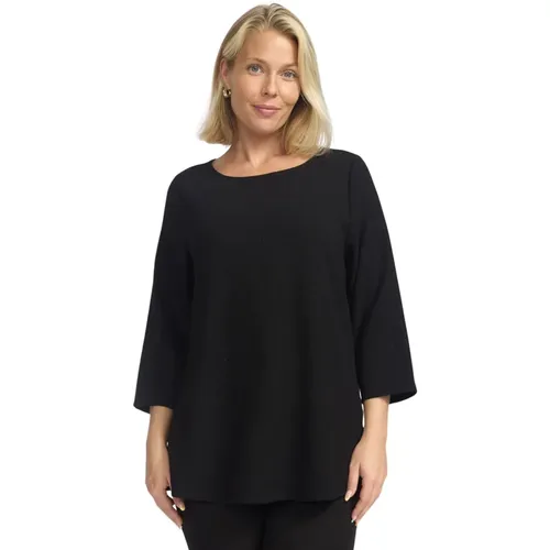 Schwarze Bluse mit ¾ Ärmeln , Damen, Größe: M - 2-Biz - Modalova