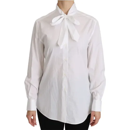 Weiße Turtle Neck Polo Shirt , Damen, Größe: 2XS - Dolce & Gabbana - Modalova