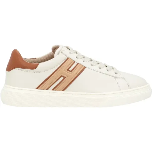 Ivory Leather Sneaker H365 with Leather Details , female, Sizes: 3 1/2 UK, 4 UK - Hogan - Modalova