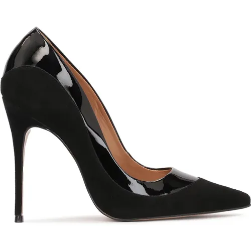 Elegante Schwarze Leder Wildleder Pumps , Damen, Größe: 39 EU - Kazar - Modalova