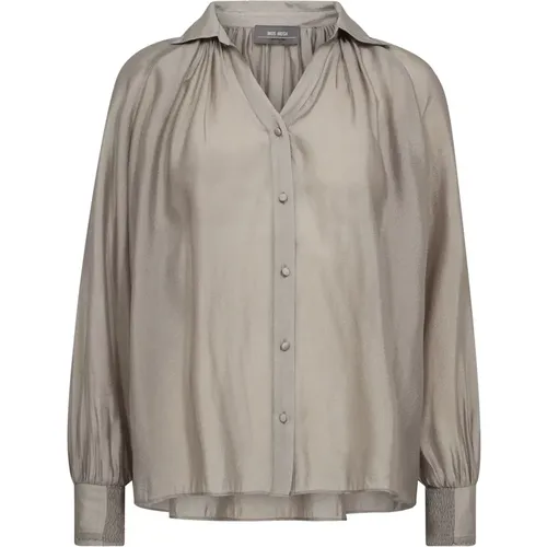 Elegant Dove Shirt with Puff Sleeves , female, Sizes: XS, L, M, S - MOS MOSH - Modalova