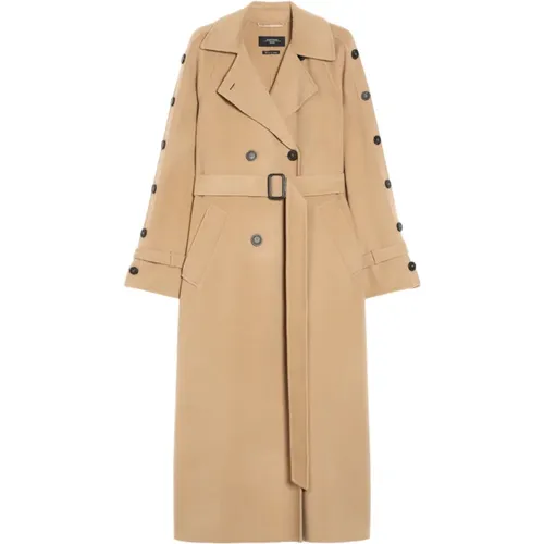 Double-Breasted Wool Trench Coat , female, Sizes: 2XS, XS, S - Max Mara Weekend - Modalova