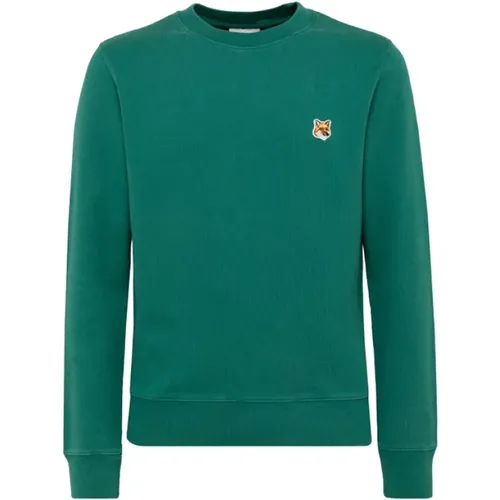 Baumwoll-Sweatshirt mit Logo-Patch - Maison Kitsuné - Modalova