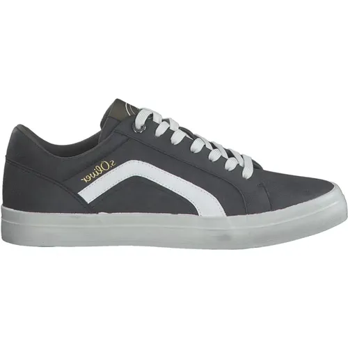 Dark Grey Sneakers for Men , male, Sizes: 8 UK, 10 UK, 11 UK, 6 UK, 7 UK, 9 UK - s.Oliver - Modalova