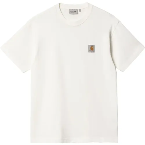 Weiße Baumwoll-Kurzarm-T-Shirt , Herren, Größe: L - Carhartt WIP - Modalova