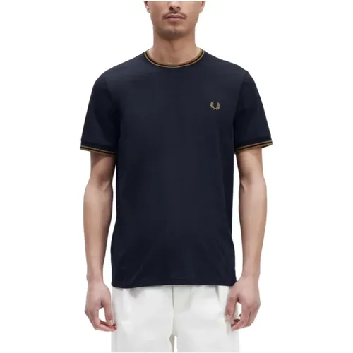 Classic Stripe Trim T-Shirt , male, Sizes: L, M, 2XL, S - Fred Perry - Modalova