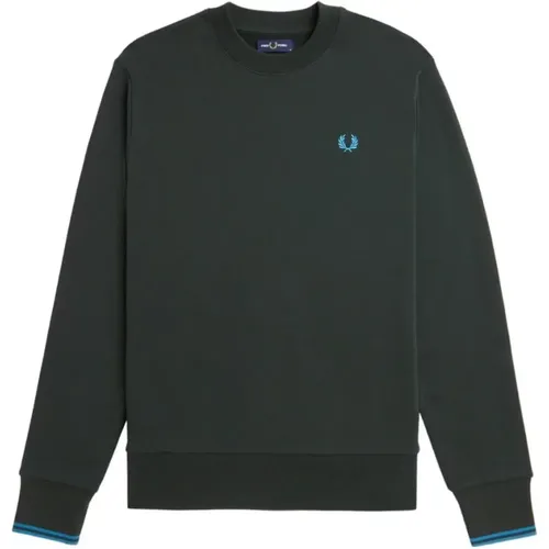 Rundhals Bouclé Sweatshirt mit Rippbündchen , Herren, Größe: 2XL - Fred Perry - Modalova