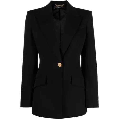Stretch Wool Informal Jacket , female, Sizes: S, XS - Versace - Modalova