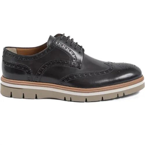 Schwarze Leder Brogue Oxford Schuhe , Herren, Größe: 41 EU - Dee Ocleppo - Modalova