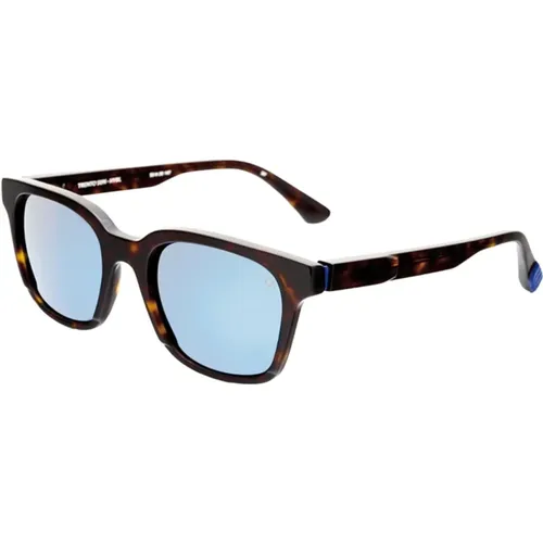 Blue Polarized Sunglasses Havana Style , male, Sizes: 53 MM - Etnia Barcelona - Modalova