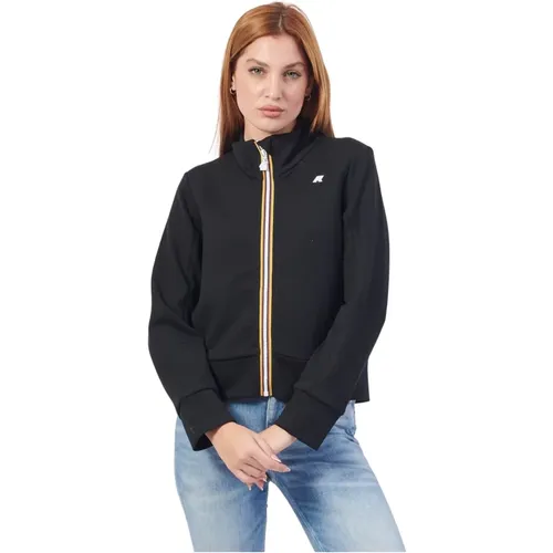 Schwarze Cropped Felpa Alara Full Zip - K-way - Modalova