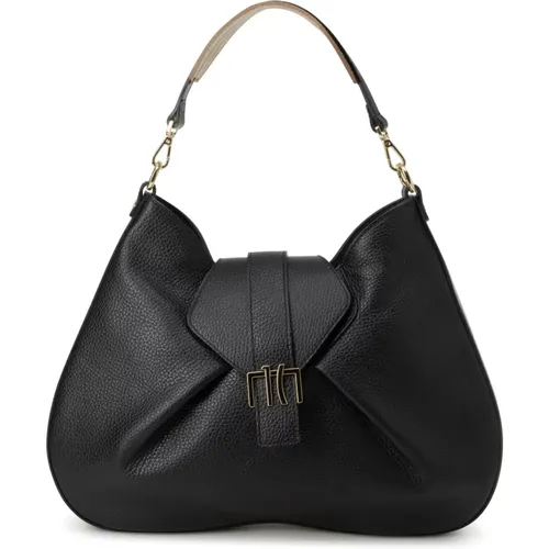Grained Leather Shoulder Bag with Geo Classic Print , female, Sizes: ONE SIZE - Alviero Martini 1a Classe - Modalova