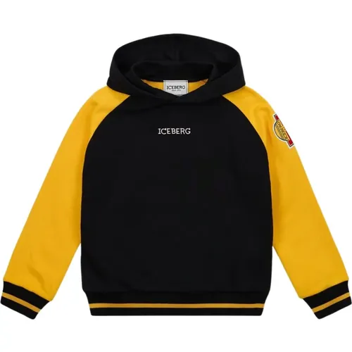 Kids -Junior collection black hooded sweatshirt - Iceberg - Modalova