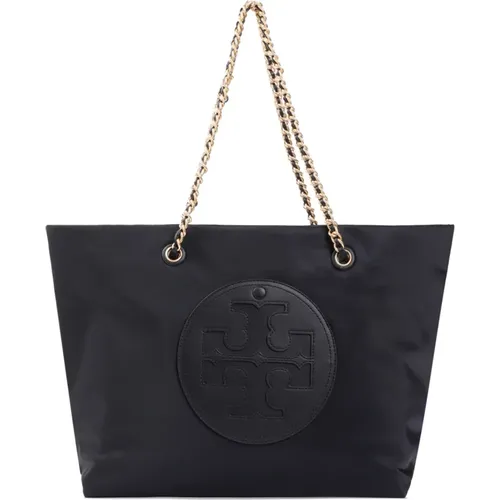 Schwarze Shopper Tasche mit Goldenen Kettengriffen - TORY BURCH - Modalova