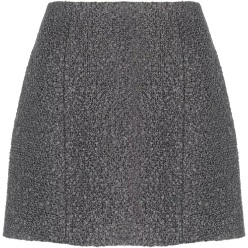 Anthracite Grey Textured-Knit Mini Skirt , female, Sizes: M - Patou - Modalova