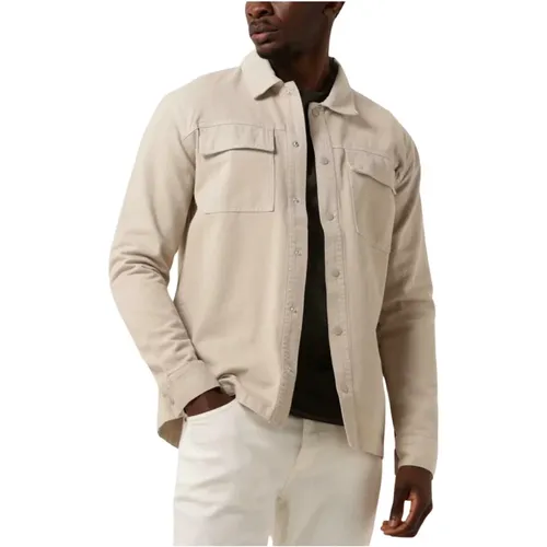 Casual Twill Overshirt mit Brusttaschen , Herren, Größe: L - Pure Path - Modalova