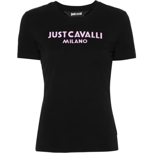 Stylish Logo T-Shirt for Women , female, Sizes: L, XS, S - Just Cavalli - Modalova