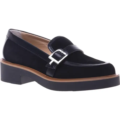 Loafers in leather and suede , Damen, Größe: 37 1/2 EU - Baldinini - Modalova