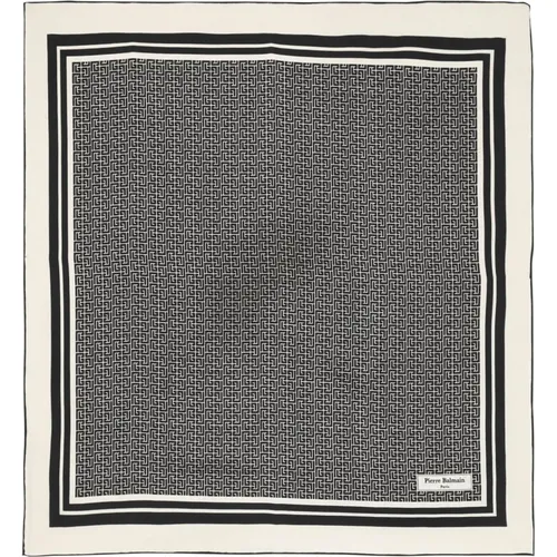 Monogram-printed scarf , Herren, Größe: ONE Size - Balmain - Modalova