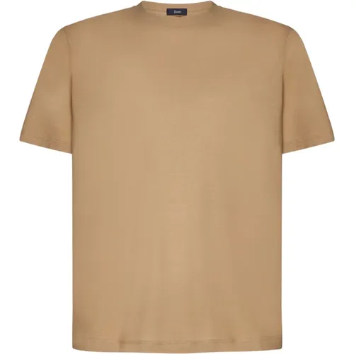 Stilvolle T-Shirts und Polos in Sand , Herren, Größe: XL - Herno - Modalova