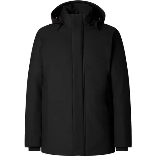 Schwarzer Synthetischer Mantel für Männer , Herren, Größe: XL - Save The Duck - Modalova