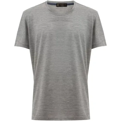 Graues Seiden-T-Shirt , Herren, Größe: XL - Corneliani - Modalova