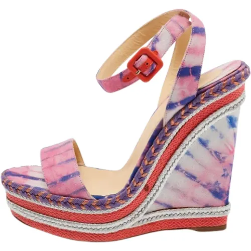 Pre-owned Fabric sandals , female, Sizes: 8 UK - Christian Louboutin Pre-owned - Modalova