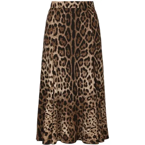 Silk Chiffon Pattern Skirt , female, Sizes: 2XS, XS - Dolce & Gabbana - Modalova