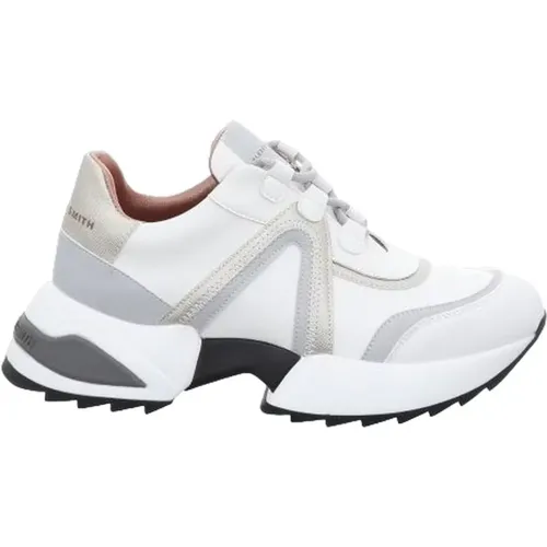 Silver Leather Sneaker , female, Sizes: 3 UK, 7 UK - Alexander Smith - Modalova