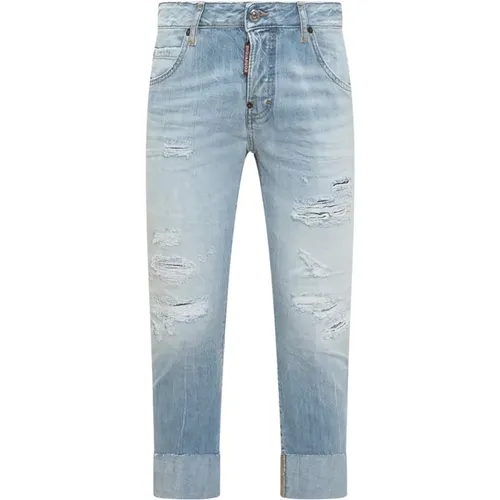 Distressed Cropped Jeans in , female, Sizes: 3XS, 2XS, M - Dsquared2 - Modalova