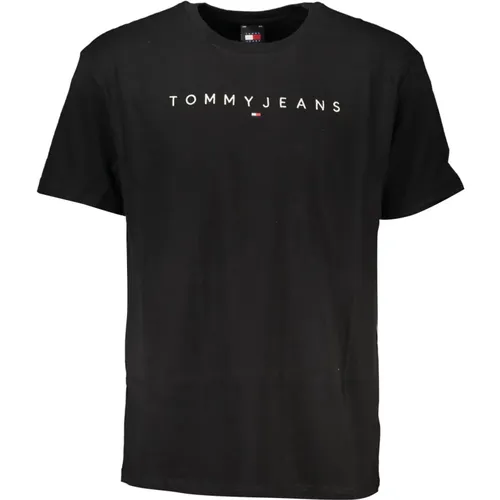 Schwarzes Herren T-Shirt mit Kurzen Ärmeln , Herren, Größe: 2XL - Tommy Hilfiger - Modalova