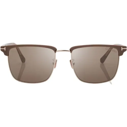 Clubmaster Sunglasses with Gold Details , unisex, Sizes: 55 MM - Tom Ford - Modalova