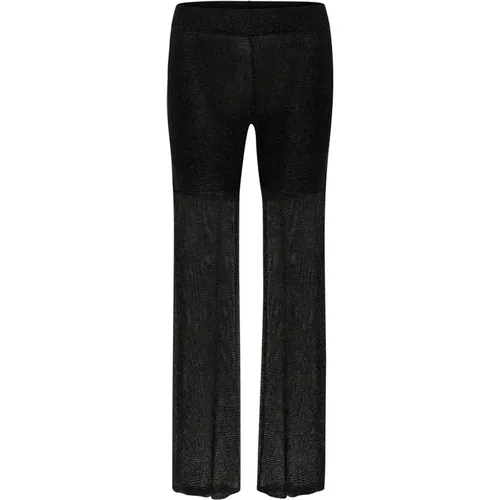 Lockere Passform Metallic Schwarze Strickhose , Damen, Größe: L - My Essential Wardrobe - Modalova