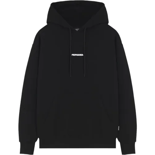 Schwarzer Hoodie mit geripptem Korallendesign , Herren, Größe: M - Propaganda - Modalova