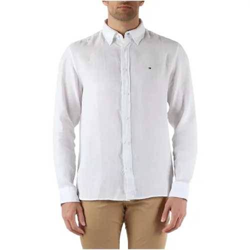 Linen Regular Fit Shirt , male, Sizes: L, S, 2XL - Tommy Hilfiger - Modalova