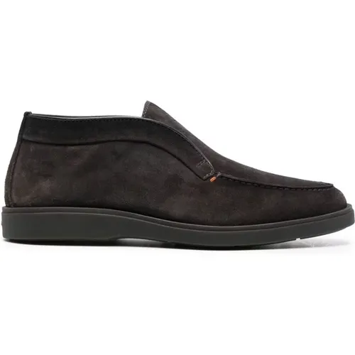 Grey Suede Ankle Boots , male, Sizes: 6 1/2 UK - Santoni - Modalova