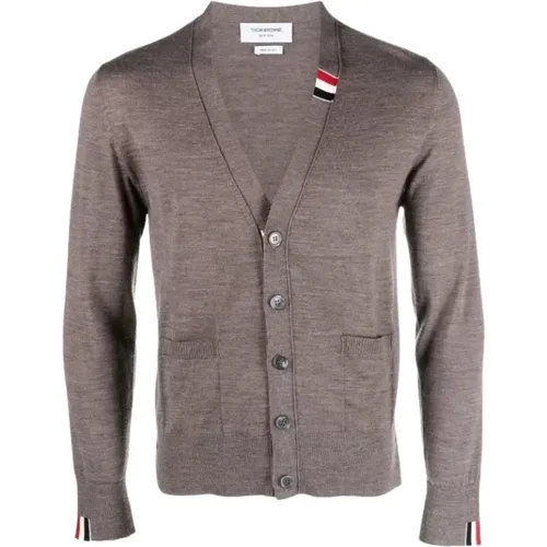 Thom , Relaxed Fit V-Neck Merino Wool Cardigan , male, Sizes: XL, 2XL, L - Thom Browne - Modalova