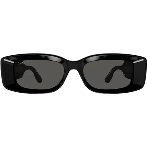 Schwarze Sonnenbrille für Frauen , Damen, Größe: 53 MM - Gucci - Modalova