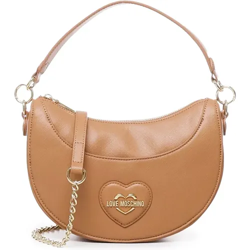 Heart Logo Shoulder Bag Biscuit , female, Sizes: ONE SIZE - Love Moschino - Modalova