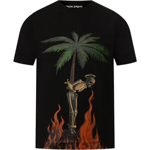 T-Shirt , Herren, Größe: 2XS - Palm Angels - Modalova