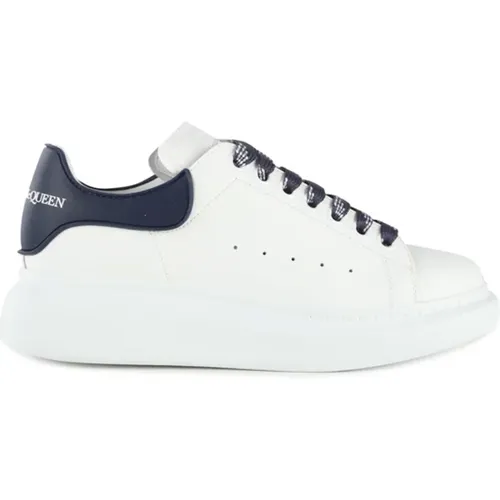 Weiße Marineblaue Ledersneakers - alexander mcqueen - Modalova