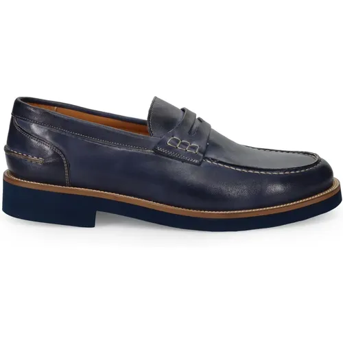 Blaue Mokassin Schuhe , Herren, Größe: 45 EU - Sangiorgio - Modalova
