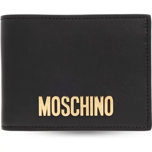 Lederbrieftasche mit Logo Moschino - Moschino - Modalova