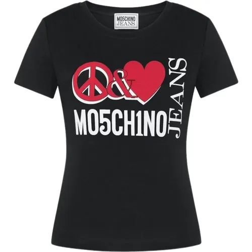 Stylish T-shirt , female, Sizes: S, XS, L, M - Moschino - Modalova
