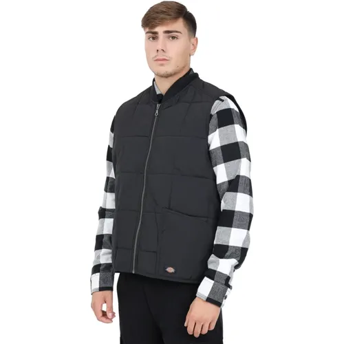 Schwarze ärmellose Jacke Gardiner Liner , Herren, Größe: M - Dickies - Modalova