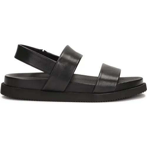 Schwarze Leder Sandalen mit Elastischem Riemen , Herren, Größe: 43 EU - Kazar - Modalova