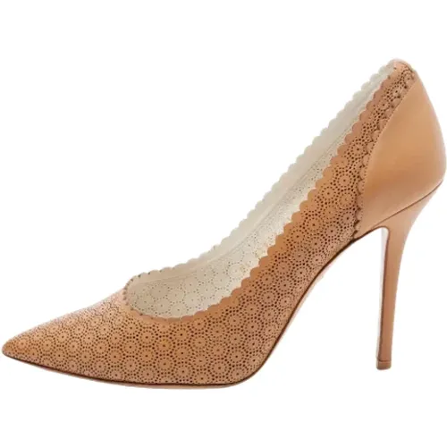 Pre-owned Leather heels , female, Sizes: 7 1/2 UK - Salvatore Ferragamo Pre-owned - Modalova
