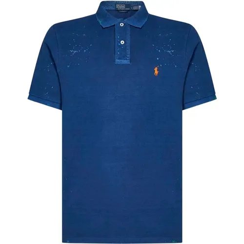 Blau Klassisches Poloshirt , Herren, Größe: S - Ralph Lauren - Modalova