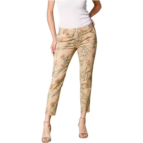 Curvy Chino Capri Hose mit Blumenmuster , Damen, Größe: 2XS - Mason's - Modalova