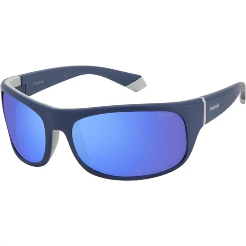 Blau Grau/Blau Sonnenbrille , Herren, Größe: 66 MM - Polaroid - Modalova